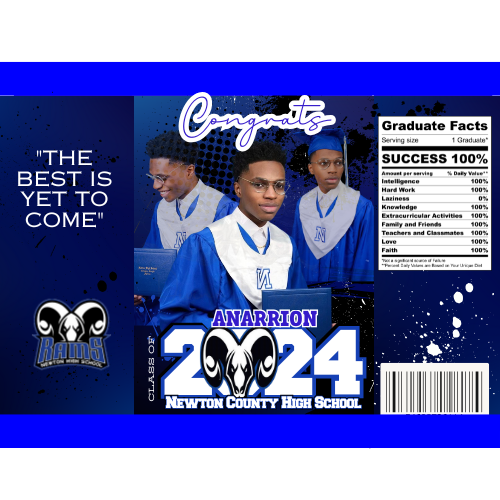 Grad Blue Party Favor - Chip Bag