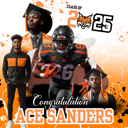 Editable Orange Graduation Banner