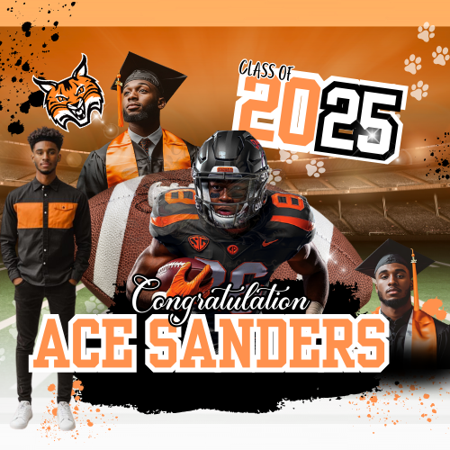 Editable Orange Graduation Yard Sign