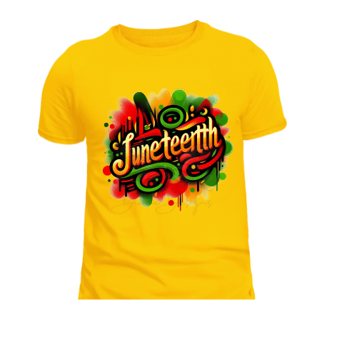 Juneteenth T-shirt with paint splatters