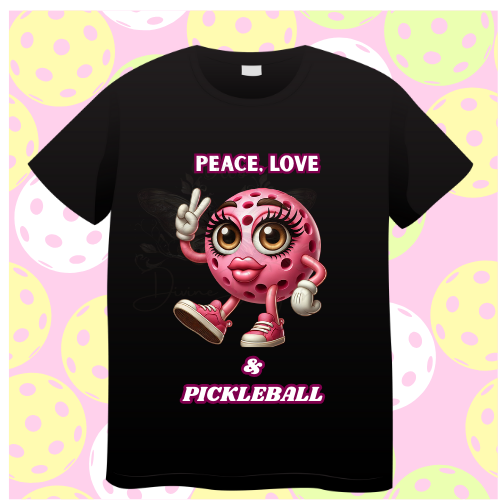 Peace Love and Pickleball Tshirt Design