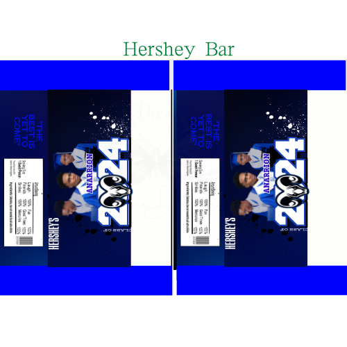 Grad Blue Party Favor - Hershey Bar