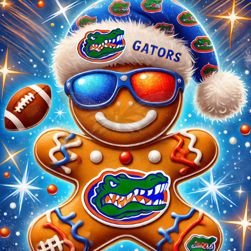 Digital Image of Florida Gator Gingerbread Man