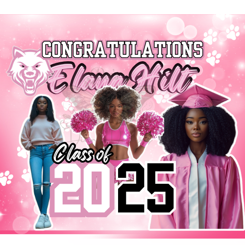 Editable Pink Graduation Banner