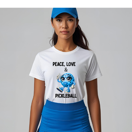 Pickleball Tshirt-Peace, Love and Pickleball