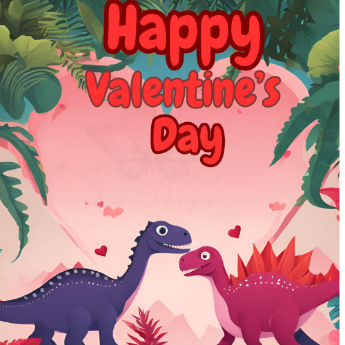 Editable Dinosauer Valentine Card