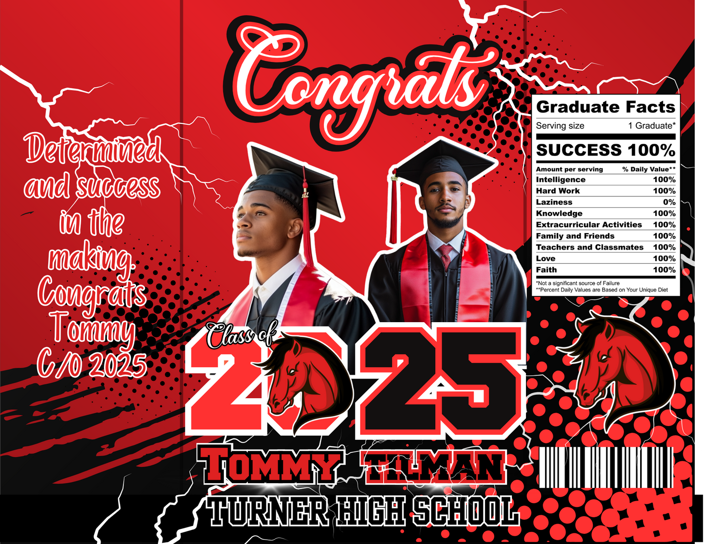 Red Graduation Party Favor Chip Bag