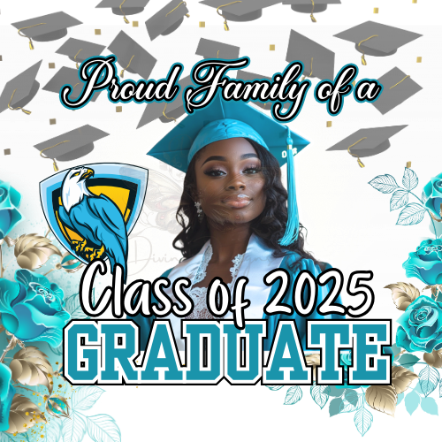 Editble Blue Graduation Yard Sign